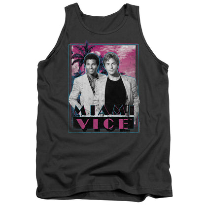 Miami Vice Gotchya Mens Tank Top Shirt Charcoal