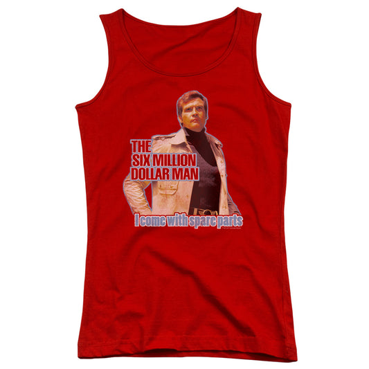 Six Million Dollar Man Spare Parts Womens Tank Top Shirt Red