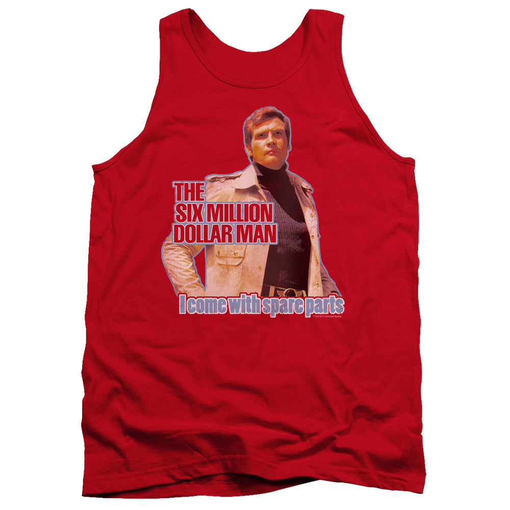 Six Million Dollar Man Spare Parts Mens Tank Top Shirt Red