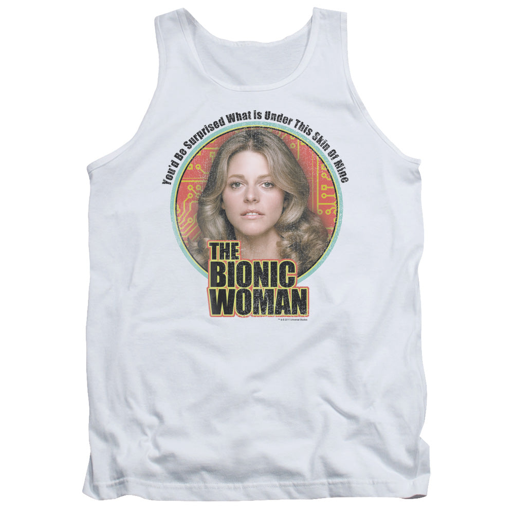 Bionic Woman Under My Skin Mens Tank Top Shirt White White