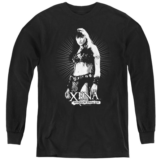 Xena Dont Mess With Me Long Sleeve Kids Youth T Shirt Black