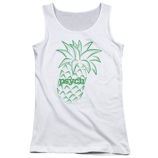 Psych Pineapple Womens Tank Top Shirt White