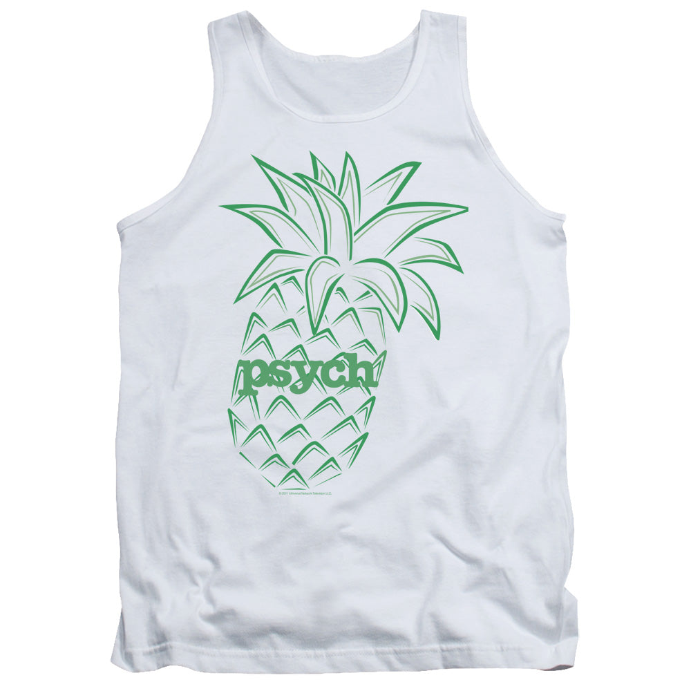 Psych Pineapple Mens Tank Top Shirt White