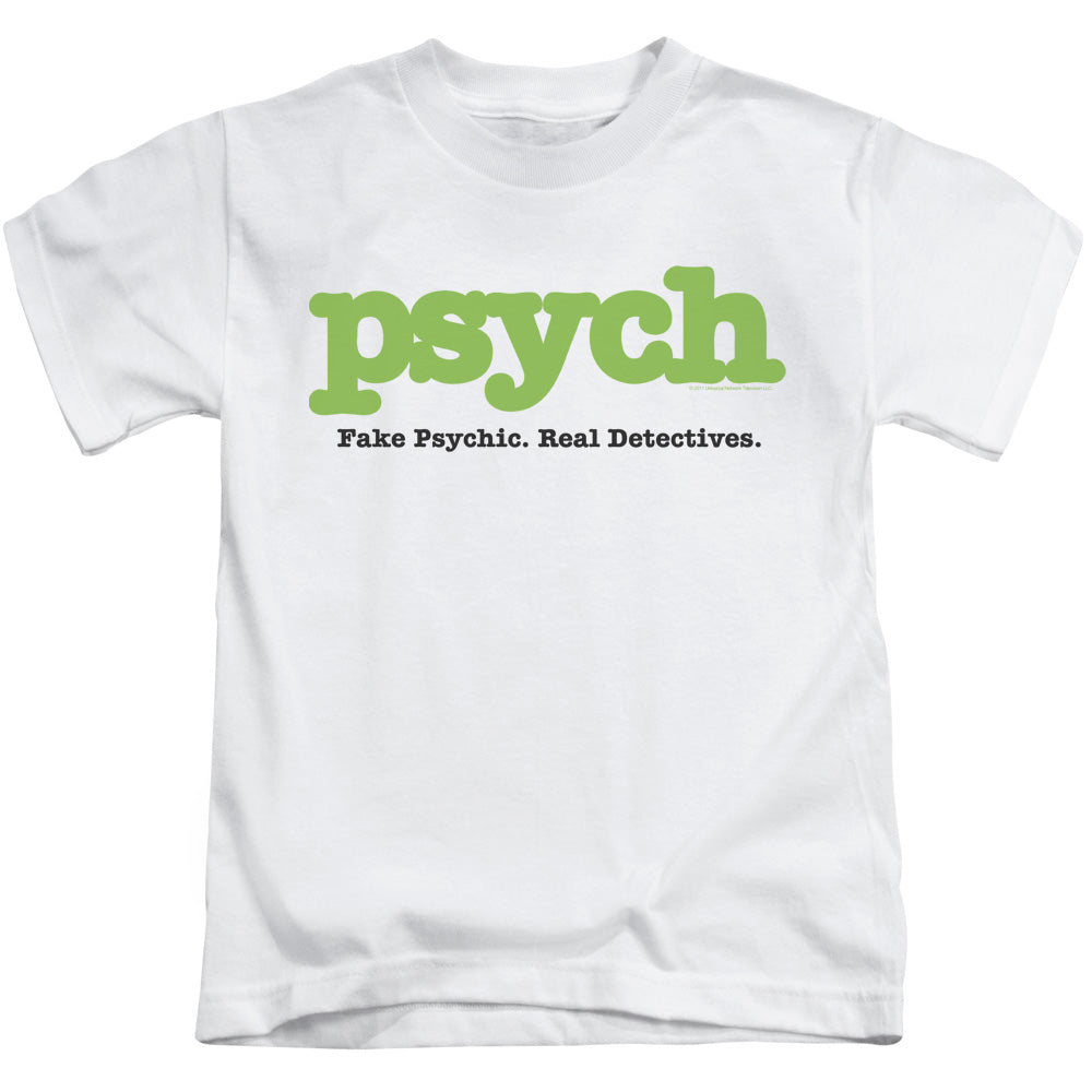 Psych Title Juvenile Kids Youth T Shirt White