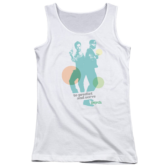 Psych Predict And Serve Womens Tank Top Shirt White