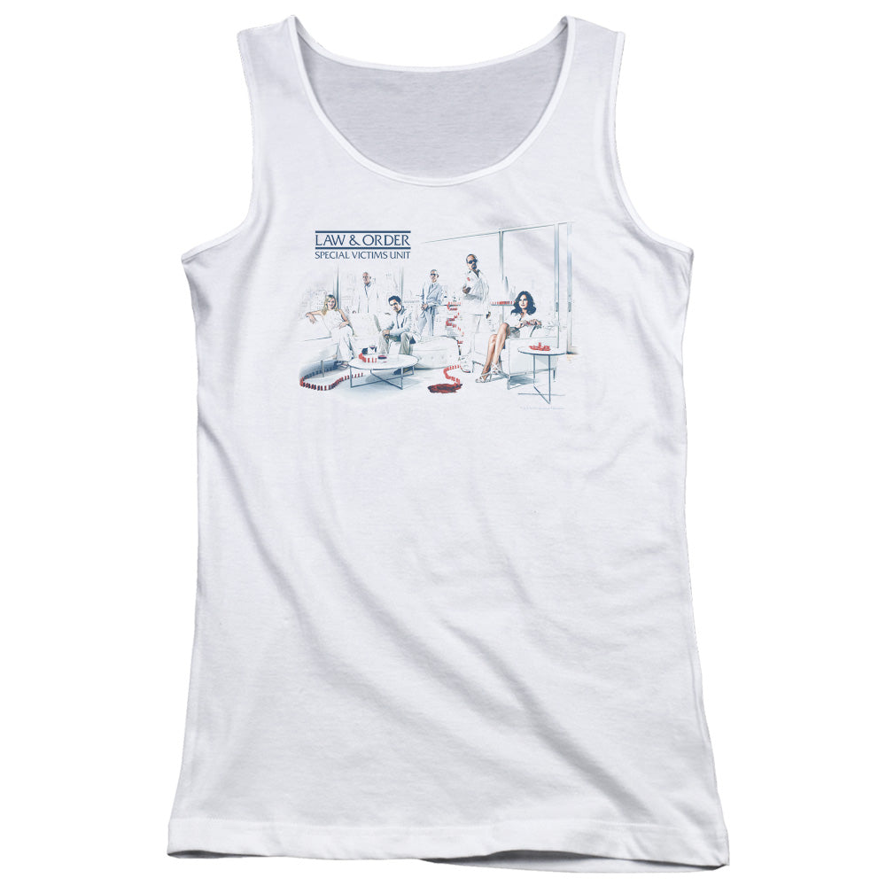 Law And Order Svu Dominos Womens Tank Top Shirt White