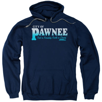 Parks And Rec Pawnee Mens Hoodie Navy