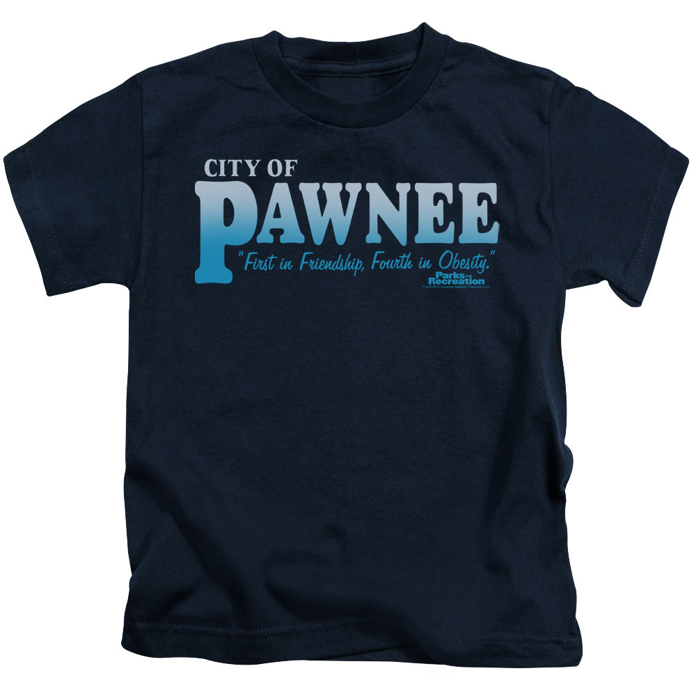 Parks And Rec Pawnee Juvenile Kids Youth T Shirt Navy