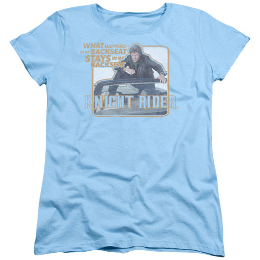 Knight Rider Back Seat Womens T Shirt Light Blue