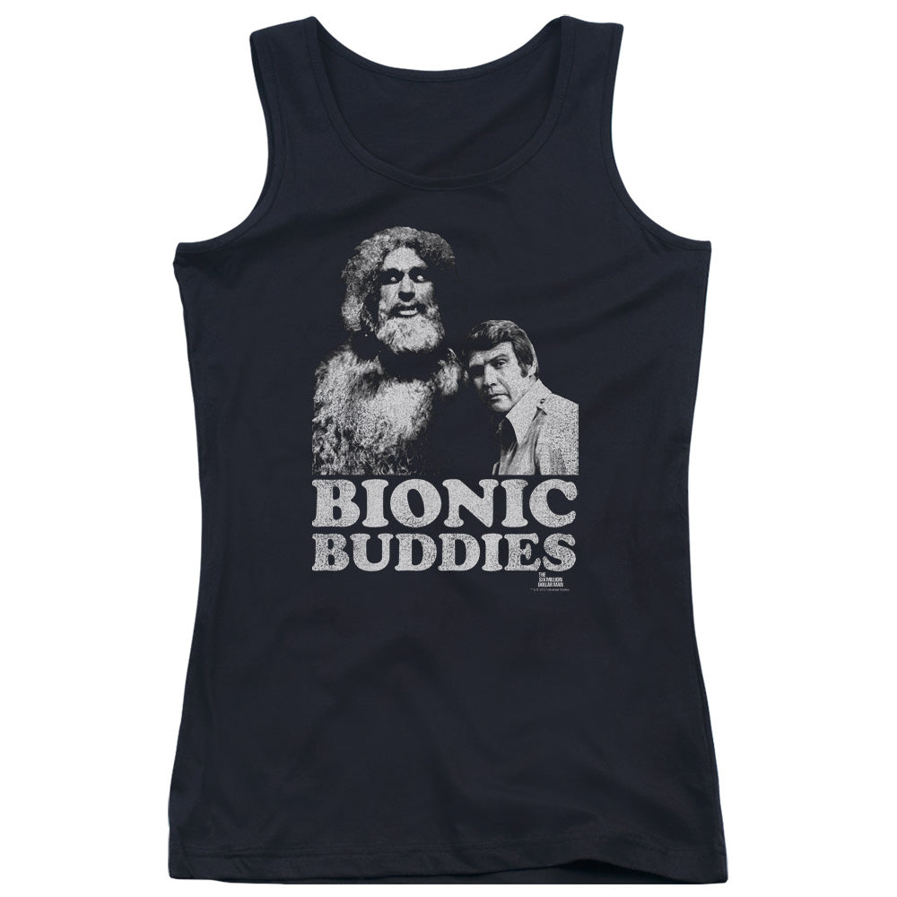 Six Million Dollar Man Bionic Buddies Womens Tank Top Shirt Black