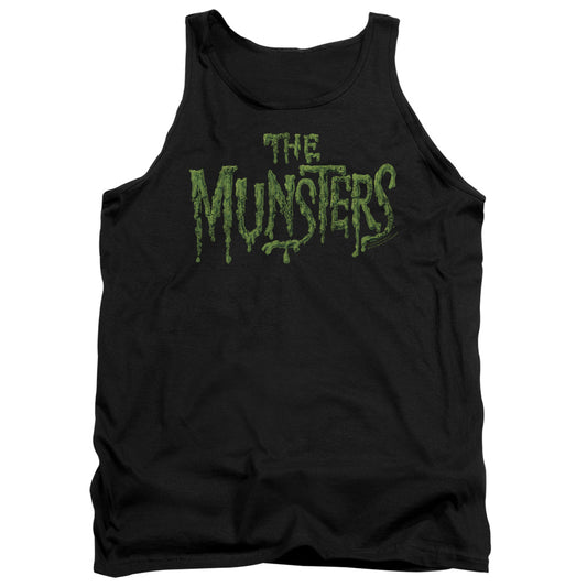 The Munsters Distress Logo Mens Tank Top Shirt Black