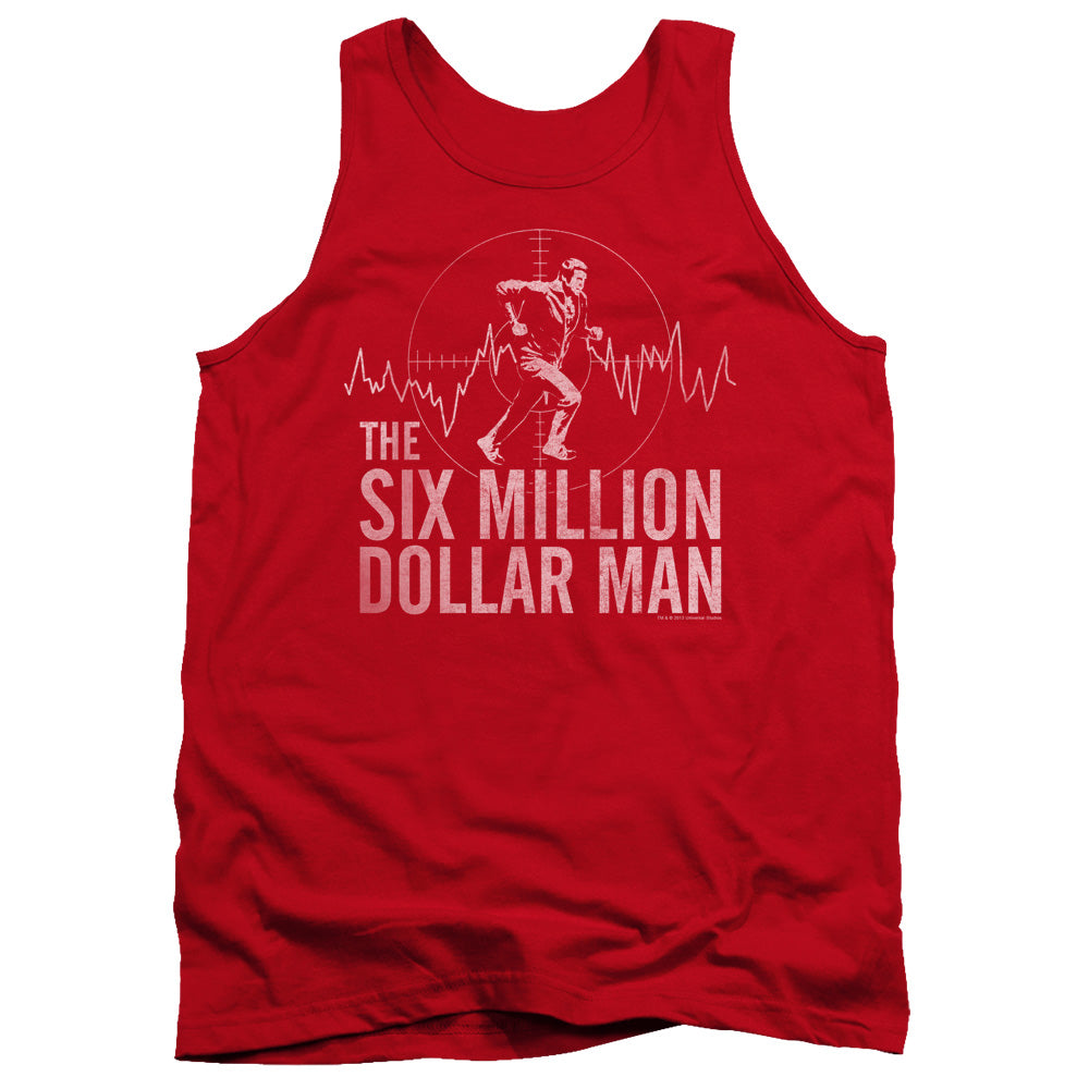 Six Million Dollar Man Target Mens Tank Top Shirt Red