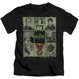 The Munsters Blocks Juvenile Kids Youth T Shirt Black