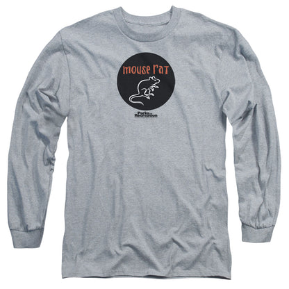 Parks & Rec Mouse Rat Circle Mens Long Sleeve Shirt Athletic Heather