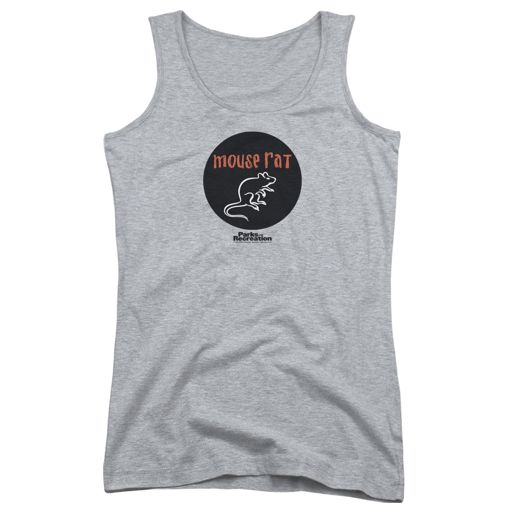 Parks & Rec Mouse Rat Circle Womens Tank Top Shirt Athletic Heather