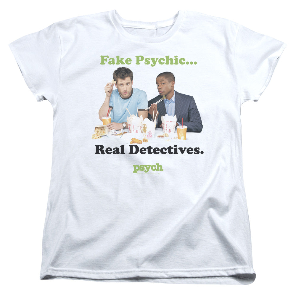 Psych Take Out Womens T Shirt White