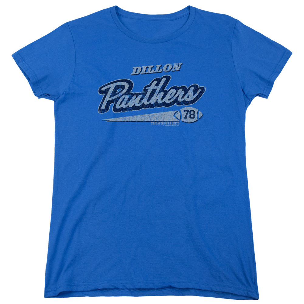 Friday Night Lights Panthers 78 Womens T Shirt Royal Blue