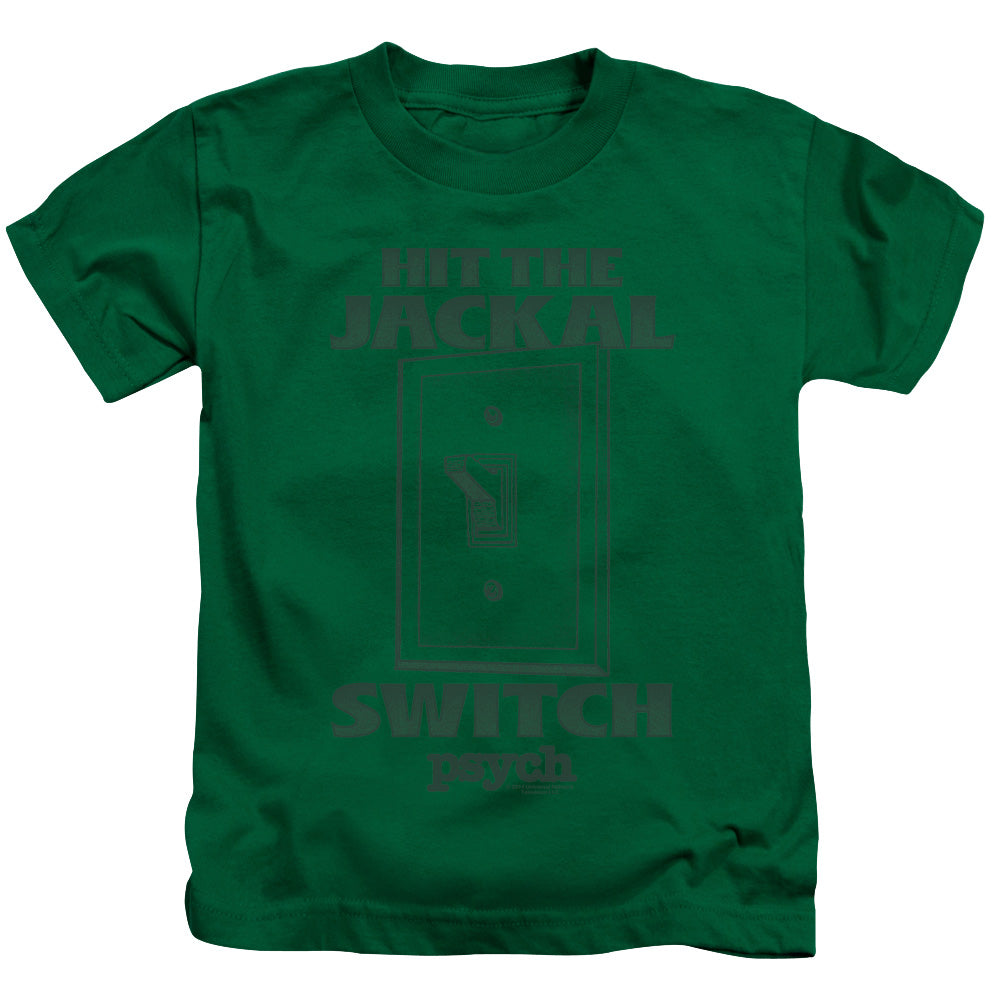 Psych Jackal Switch Juvenile Kids Youth T Shirt Kelly Green