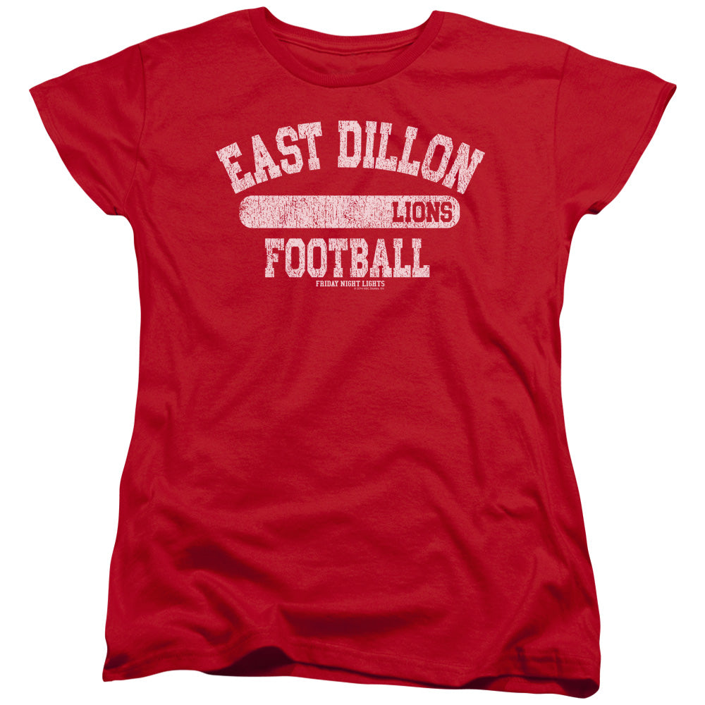 Friday Night Lights Lions Pill Box Womens T Shirt Red Red