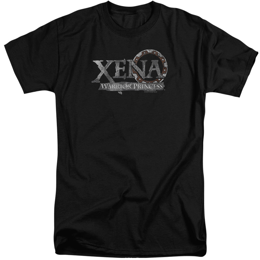 Xena Battered Logo Mens Tall T Shirt Black