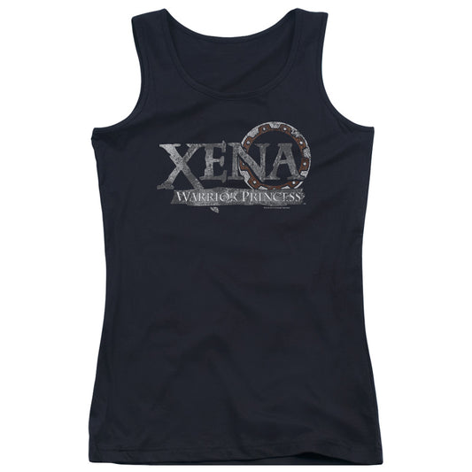 Xena Battered Logo Womens Tank Top Shirt Black