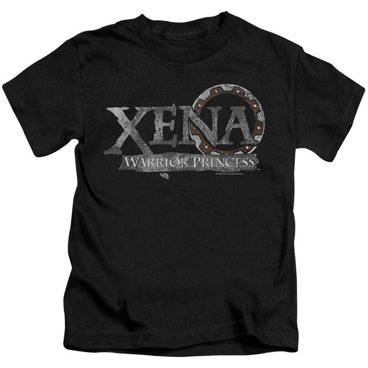 Xena Battered Logo Juvenile Kids Youth T Shirt Black