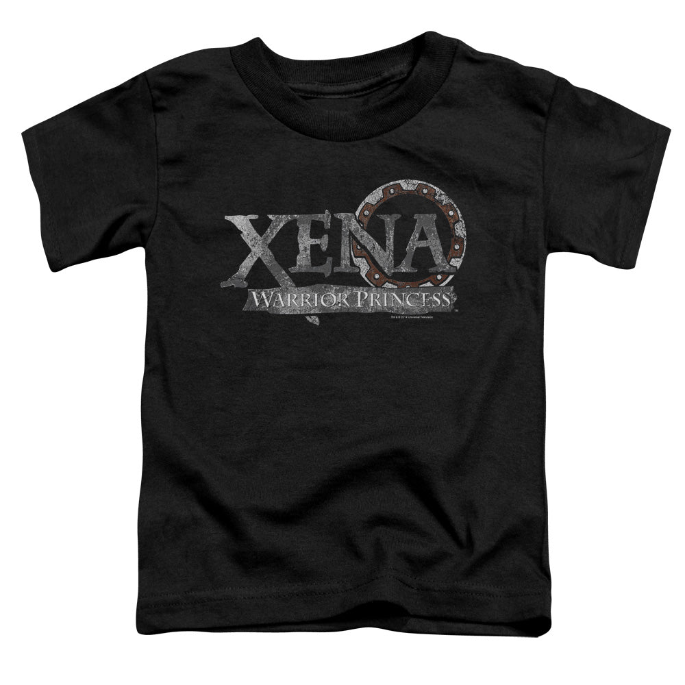 Xena Battered Logo Toddler Kids Youth T Shirt Black