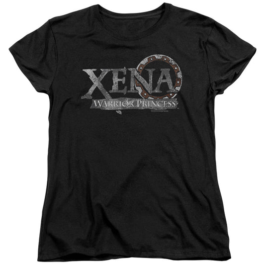 Xena Battered Logo Womens T Shirt Black