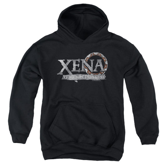 Xena Battered Logo Kids Youth Hoodie Black