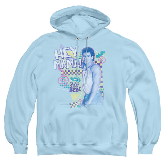 Saved By The Bell Hey Mama Mens Hoodie Light Blue Officially Licensed