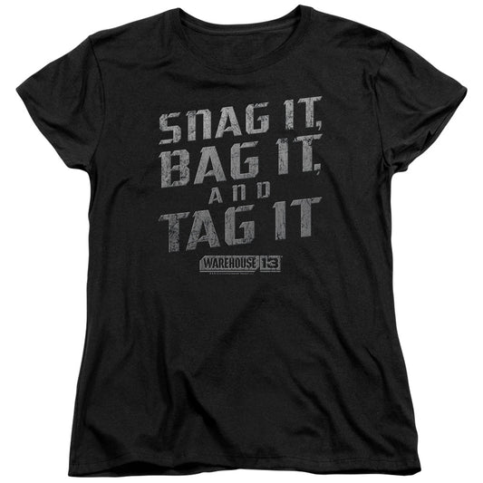 Warehouse 13 Snag It Womens T Shirt Black