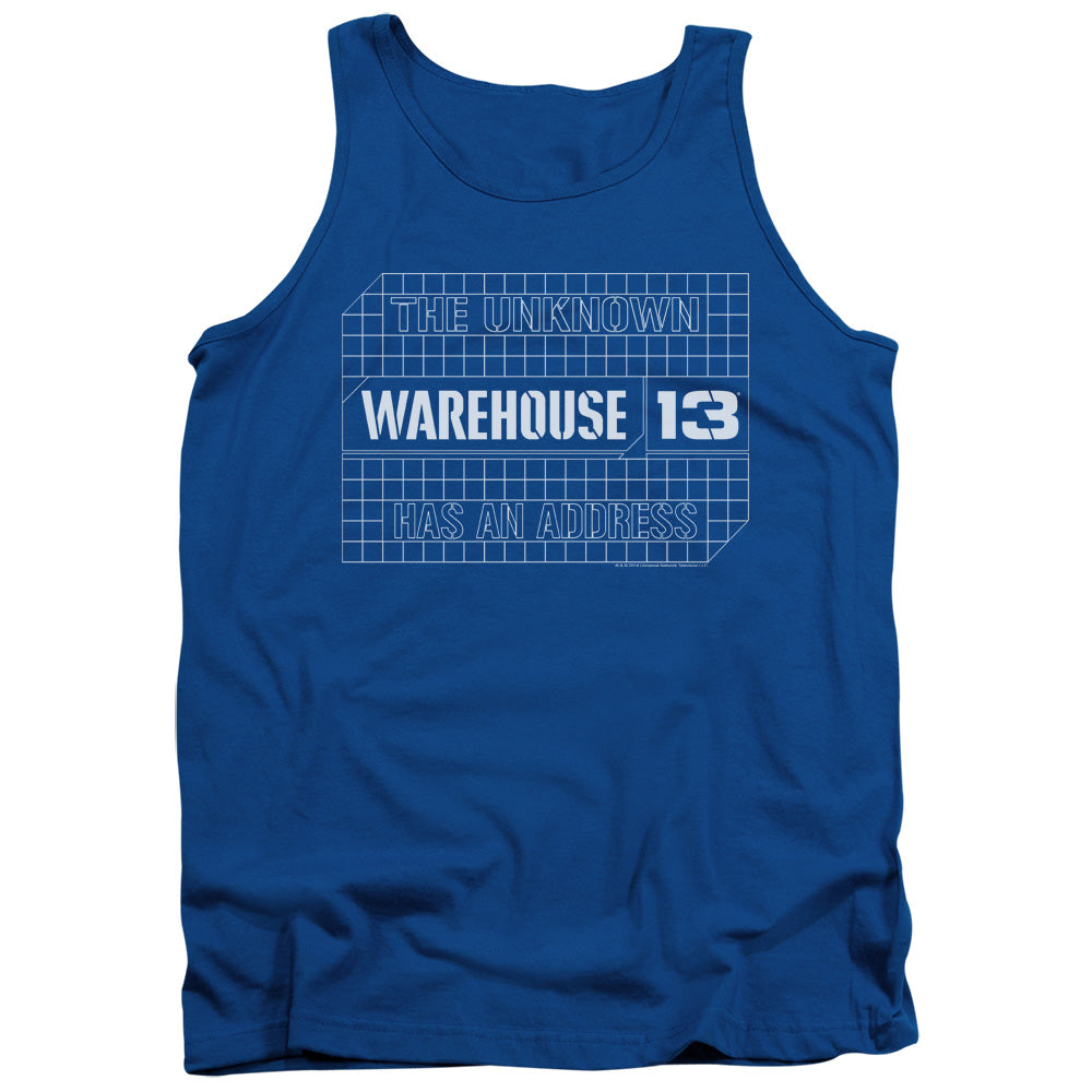 Warehouse 13 Blueprint Logo Mens Tank Top Shirt Royal Blue