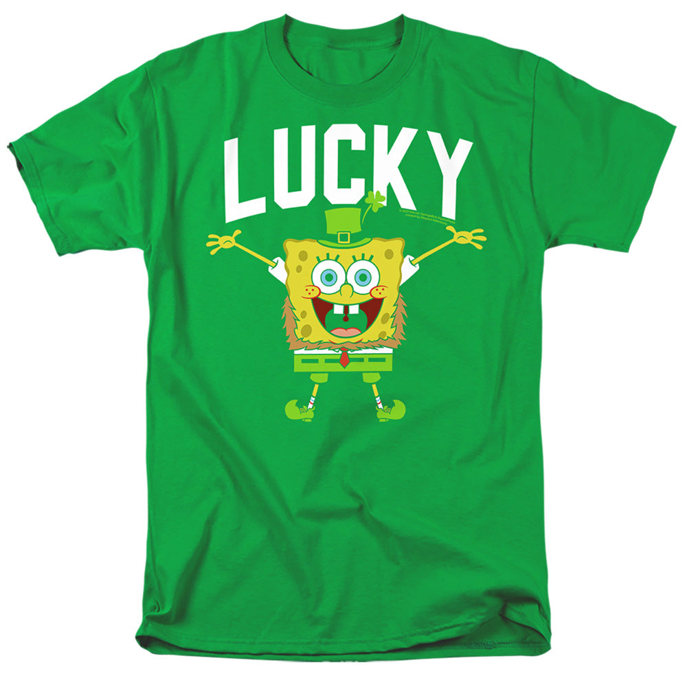 Spongebob Squarepants St. Patrick'S Day Lucky Bob Mens T Shirt Kelly Green