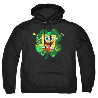 Spongebob Squarepants St. Patrick'S Day Spongey Four Leaf Clover Mens Hoodie Black