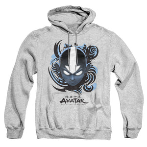 Avatar The Last Airbender Airbender Blue And Black Kanji Mens Hoodie Athletic Heather