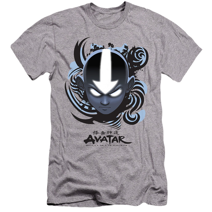 Avatar The Last Airbender Airbender Blue And Black Kanji Premium Bella Canvas Slim Fit Mens T Shirt Athletic Heather