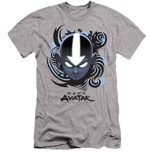 Avatar The Last Airbender Airbender Blue And Black Kanji Slim Fit Mens T Shirt Athletic Heather