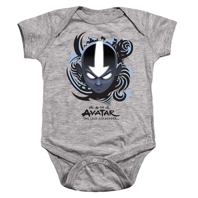 Avatar The Last Airbender Airbender Blue And Black Kanji Infant Baby Snapsuit Athletic Heather