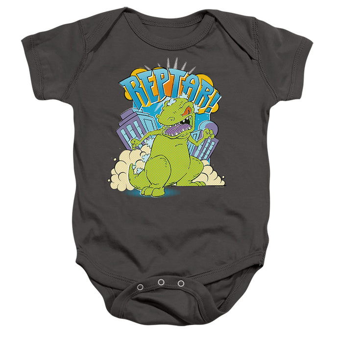 Rugrats Reptar Stomp Infant Baby Snapsuit Charcoal
