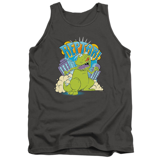 Rugrats Reptar Stomp Mens Tank Top Shirt Charcoal