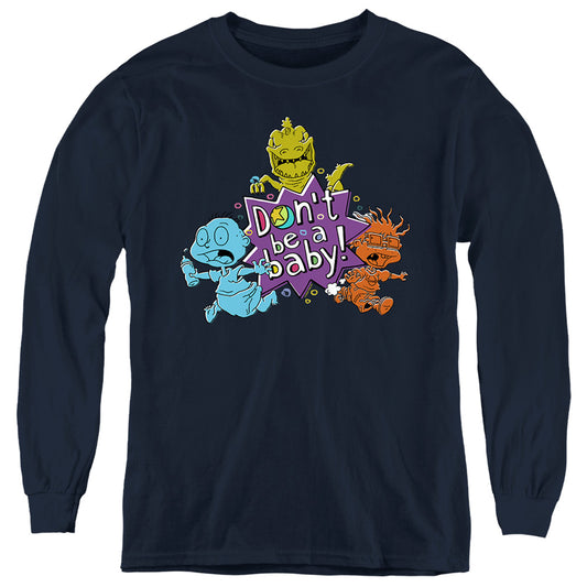 Rugrats Babies Run For The Hills Long Sleeve Kids Youth T Shirt Navy Officially Licensed