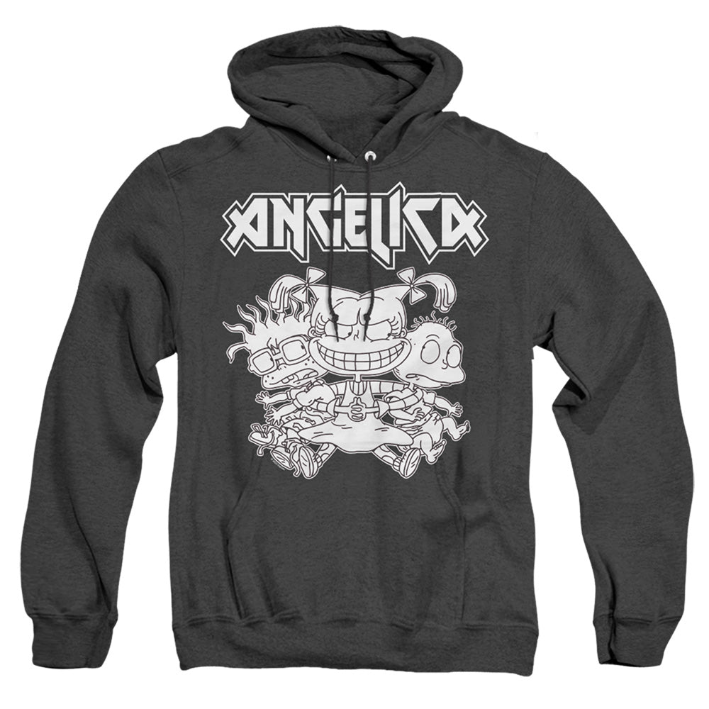 Rugrats Angelica Pickles Rocks Mens Heather Hoodie Black Officially Licensed
