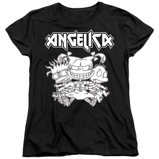 Rugrats Angelica Pickles Rocks Womens T Shirt Black Officially Licensed
