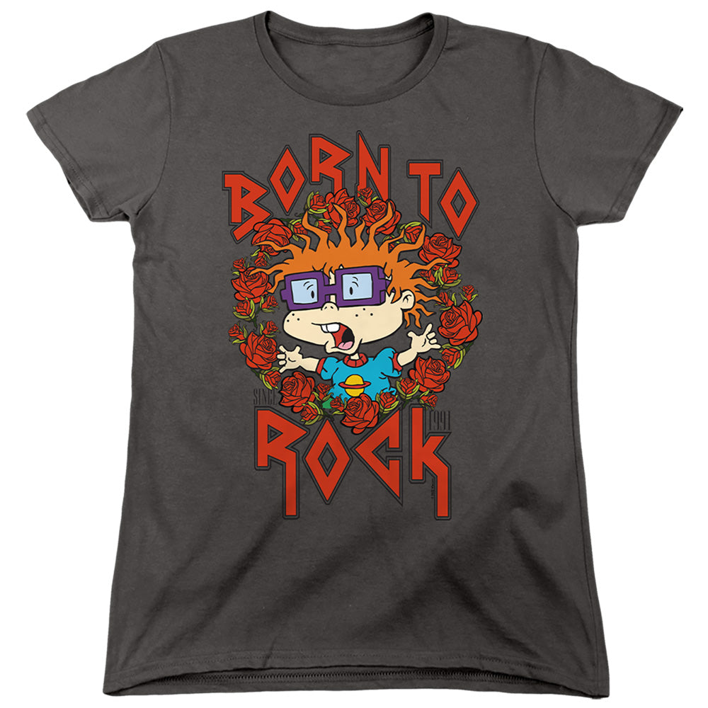 Rugrats Chucky Was Born To Rock Womens T Shirt Charcoal Officially Licensed