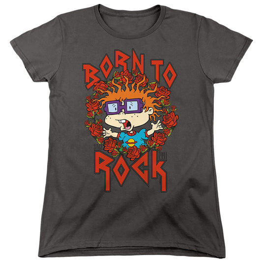 Rugrats Chucky Was Born To Rock Womens T Shirt Charcoal Officially Licensed