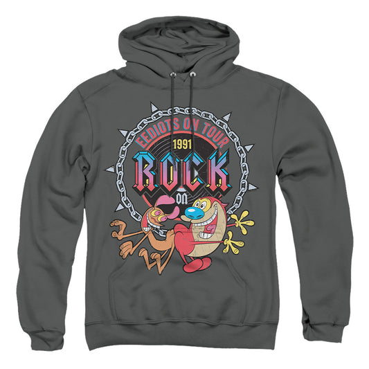 Ren And Stimpy Eediots On Tour Mens Hoodie Charcoal