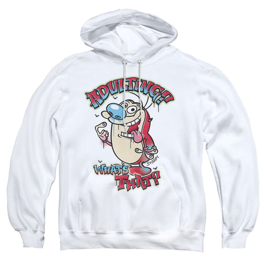 Ren And Stimpy Adulting Whats That? Mens Hoodie White