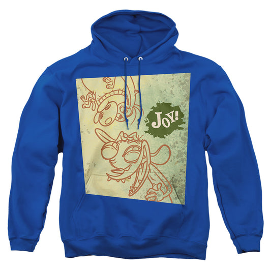 Ren And Stimpy Joy! Mens Hoodie Royal Blue