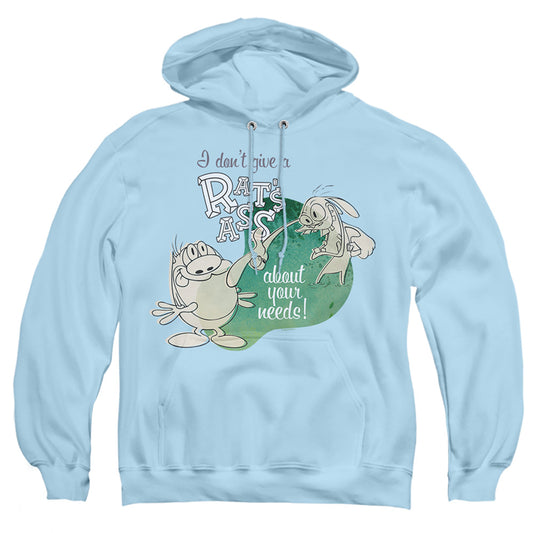 Ren And Stimpy I Don'T Care About Your Needs! Mens Hoodie Light Blue