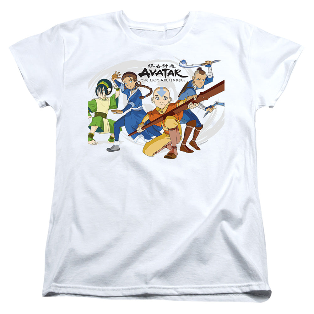 Avatar The Last Airbender Avatars Group Womens T Shirt White Officially Licensed
